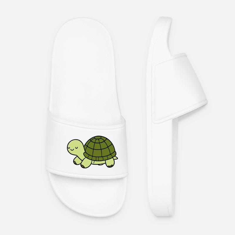 Schildkröte - Frauen Badelatschen - Weiß