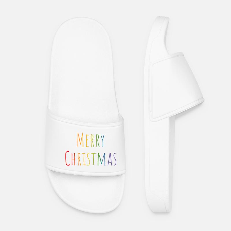 Merry Christmas regenbogen - Frauen Badelatschen - Weiß
