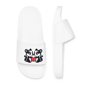Skunk Couple Saint-Valentin - Claquettes Femme - blanc - Devant