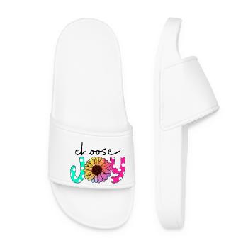 choose joy - Women’s Pool Sliders - white - Front