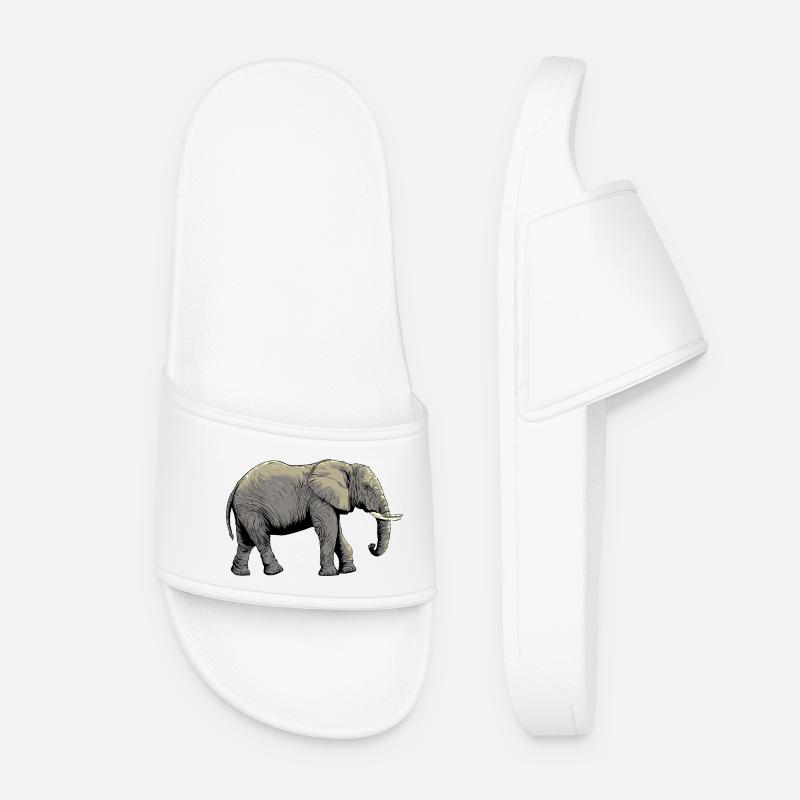 Individual elephant design - Women’s Pool Sliders - white
