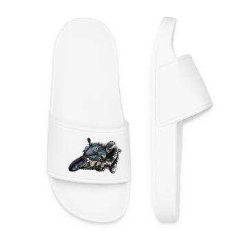 Adrenaline Motorcycle Racing Design - Women’s Pool Sliders - white - Front