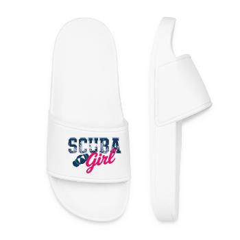 Scuba Girl Tauch-Design - Frauen Badelatschen - Weiß - Vorne