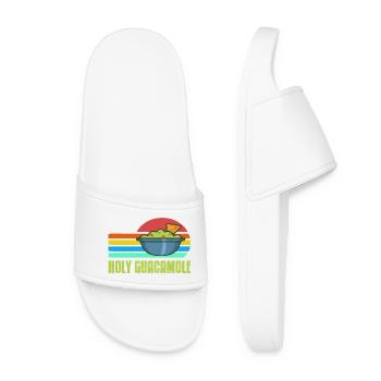 Holy Guacamole Retro Funny Avocado Dip Pun - Women’s Pool Sliders - white - Front
