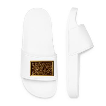 Gold Swirls of Cables - Women’s Pool Sliders - white - Front