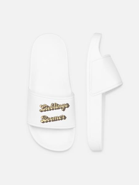 Favorite Boomer Retro Lettering - Women’s Pool Sliders - white