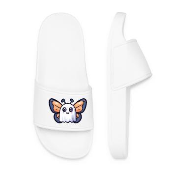 Butterfly Halloween Ghost - Women’s Pool Sliders - white - Front