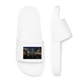 Urban Reflection At Night - Women’s Pool Sliders - white - Front