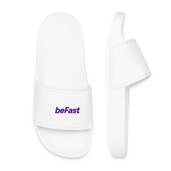 BeFast lettering in purple - Women’s Pool Sliders - white - Front
