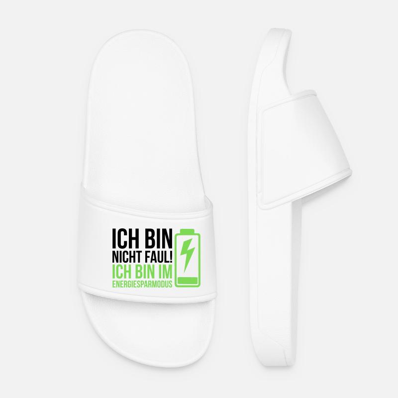 I'm not lazy – I'm in power saving mode - Women’s Pool Sliders - white