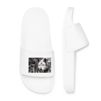 Loup solitaire noir et blanc - Claquettes Femme - blanc - Devant