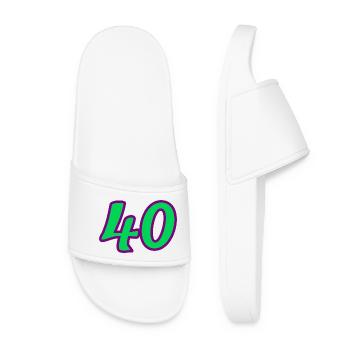 40. 40 ANS. 40e ANNIVERSAIRE. ANNIVERSAIRE 40 ANS. - Claquettes Femme - blanc - Devant