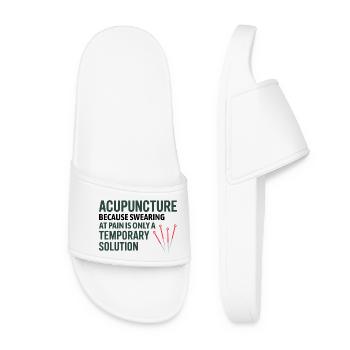 Acupuncture Because Swearing Is Temporary  - Women’s Pool Sliders - white - Front