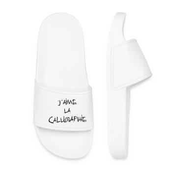 J'AIME LA CALLIGRAPHIE ! - Claquettes Femme - blanc - Devant