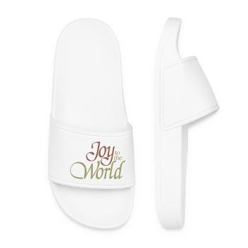 Lettering "Joy to the World" - Women’s Pool Sliders - white - Front