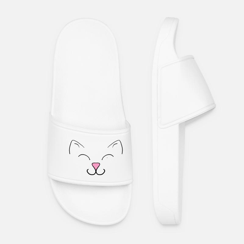 chat - Claquettes Femme - blanc