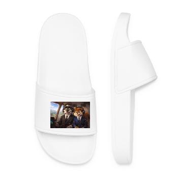Aviator mascots in the cockpit - Women’s Pool Sliders - white - Front