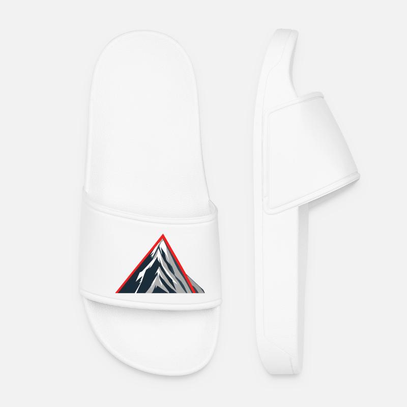 Minimal Mountains – Geometric Mountains - Women’s Pool Sliders - white