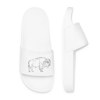 Minimalist Bison Silhouette USA Wilderness - Women’s Pool Sliders - white - Front