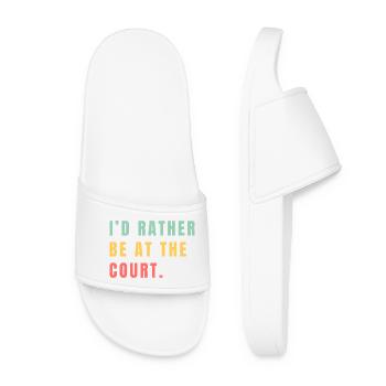 I'd rather be at the court - Women’s Pool Sliders - white - Front
