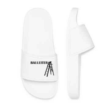 Bauleiter Typografie Baustellenstil - Frauen Badelatschen - Weiß - Vorne