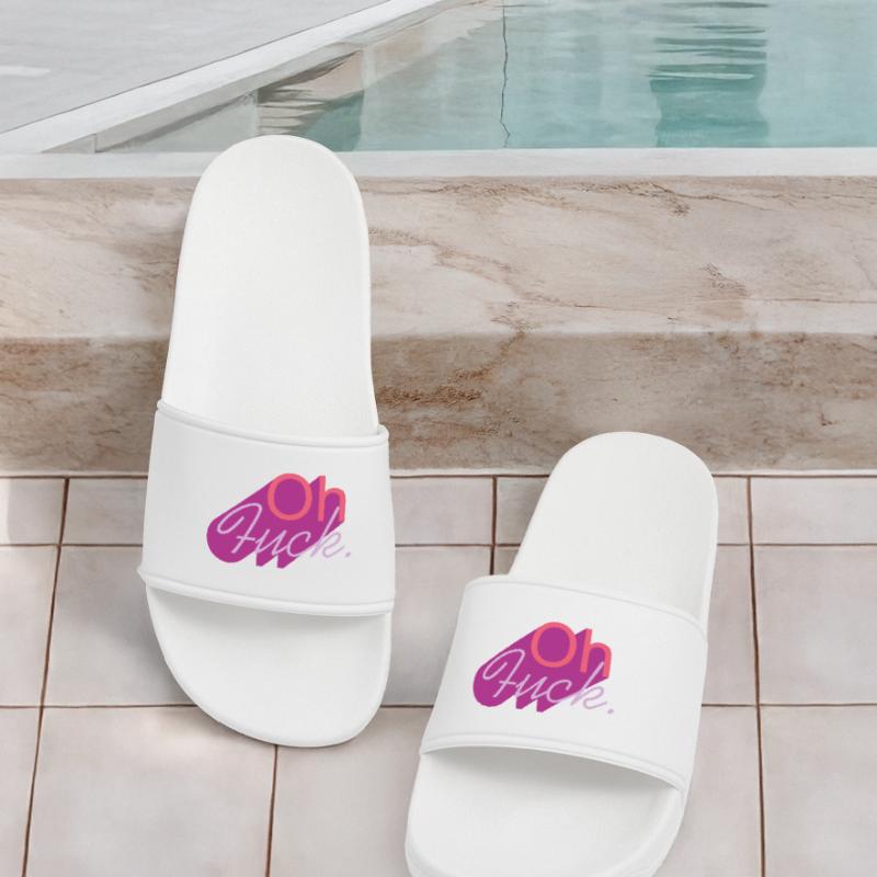 Oh merde le script en teinte violette Claquettes Femme