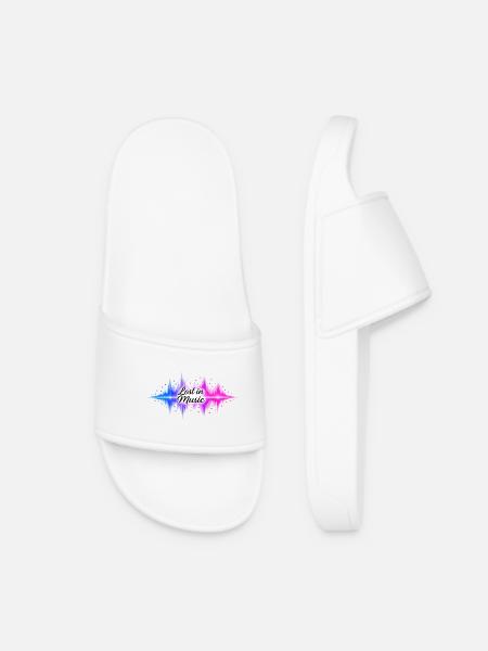 Des ondes sonores perdues dans la musique - Claquettes Femme - blanc