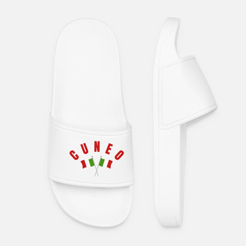 Cuneo Crossed Italian Flags  - Women’s Pool Sliders - white