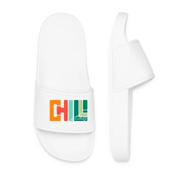Chill Stay: Geometrische Retro-Palette - Frauen Badelatschen - Weiß - Vorne