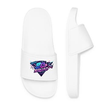 Squad Squad Rétro Néon des années 80 - Claquettes Femme - blanc - Devant
