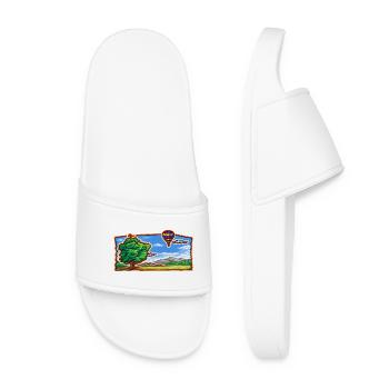 Balloon Over Prairie Landscape - Women’s Pool Sliders - white - Front