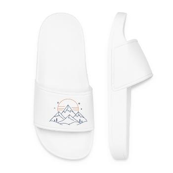 Mountain landscape with sun - Women’s Pool Sliders - white - Front