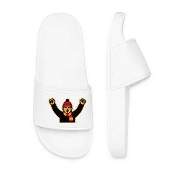 Cheering Soccer Fan Icon - Women’s Pool Sliders - white - Front