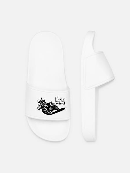 Biker Free - Women’s Pool Sliders - white
