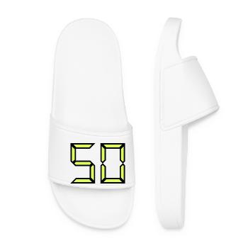 50. 50 ANS. 50e ANNIVERSAIRE. ANNIVERSAIRE 50 ANS. - Claquettes Femme - blanc - Devant