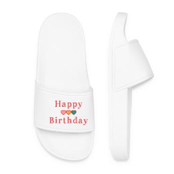 HAPPY BIRTHDAY - Claquettes Femme - blanc - Devant
