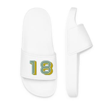 18. 18 ANS. 18e ANNIVERSAIRE. ANNIVERSAIRE 18 ANS. - Claquettes Femme - blanc - Devant