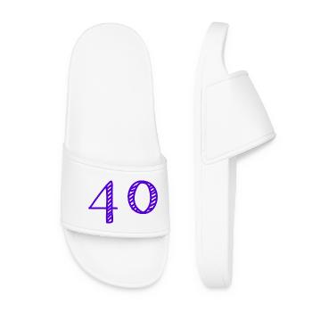 40. 40 ANS. 40e ANNIVERSAIRE. ANNIVERSAIRE 40 ANS. - Claquettes Femme - blanc - Devant