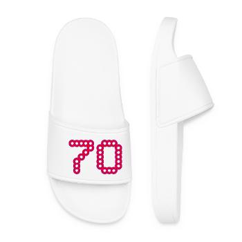 70. 70 ANS. 70e ANNIVERSAIRE. ANNIVERSAIRE 70 ANS. - Claquettes Femme - blanc - Devant