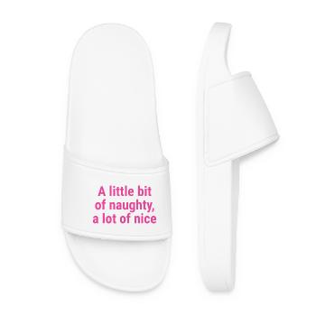 A little bit of naughty, a lot of nice Pink - Women’s Pool Sliders - white - Front