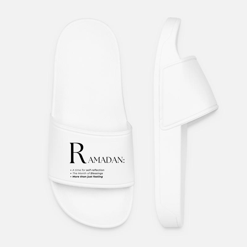Design des Ramadan-Wörterbuch-Textstils - Frauen Badelatschen - Weiß