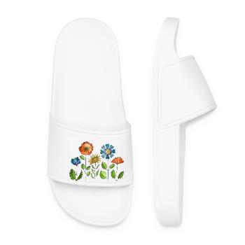 Flowers - Women’s Pool Sliders - white - Front