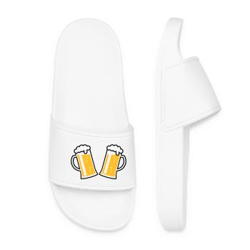 2 German Beer Mugs To Toast (Cheers / 2C) - Women’s Pool Sliders - white - Front