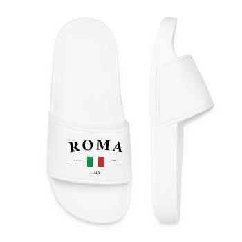 Roma Italy Coordinates Travel Souvenir Gift - Women’s Pool Sliders - white - Front