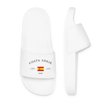 Costa Adeje Spanien Flagge Urlaub Souvenir - Frauen Badelatschen - Weiß - Vorne