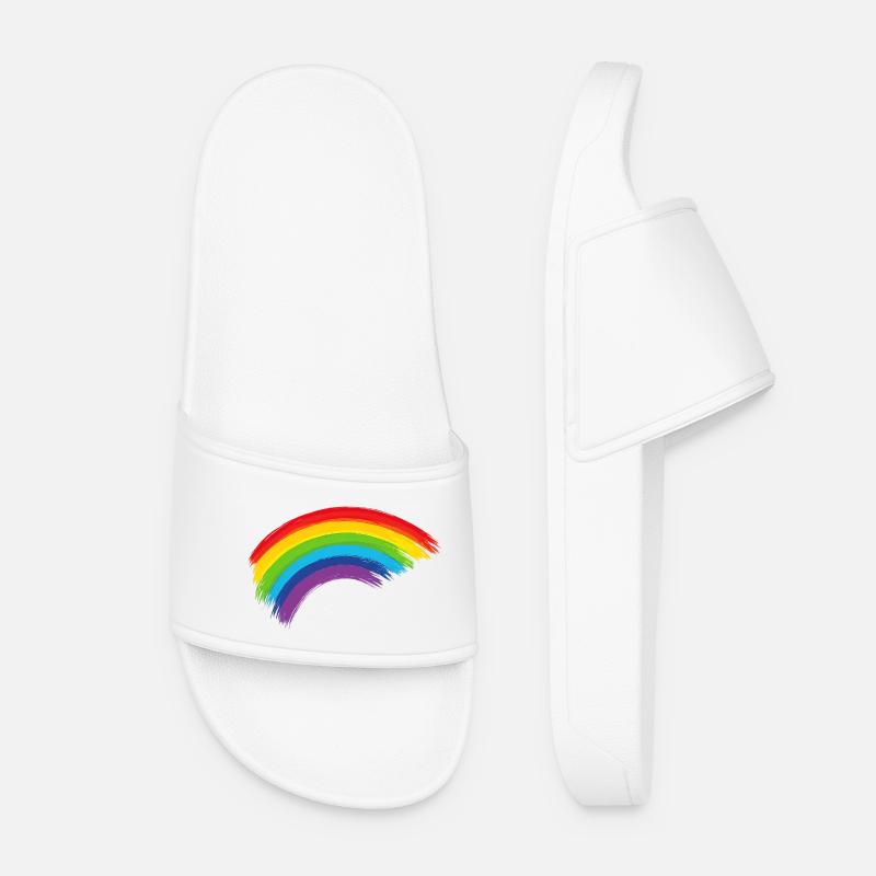 Regenbogen Pinselbogen Hoffnung Gemeinschaft  - Frauen Badelatschen - Weiß