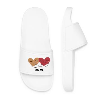 Deux cœurs câlins câlins - Claquettes Femme - blanc - Devant