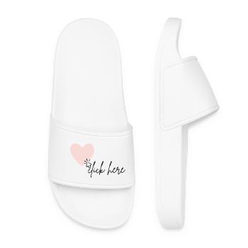 click here for my heart - Women’s Pool Sliders - white - Front