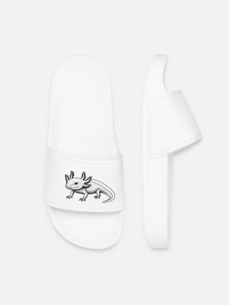 Axolotl Line Style – Black - Women’s Pool Sliders - white