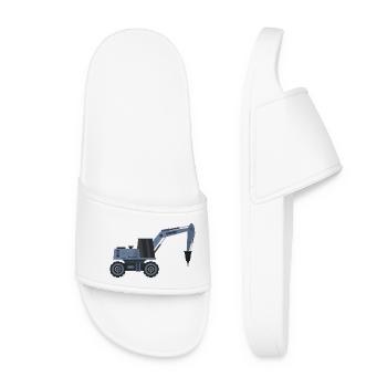 Excavator with hammer - Women’s Pool Sliders - white - Front
